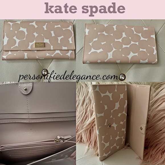 kate spade Handbags - Kate Spade Putnam Drive Cyra Splodge Dot Pink Multi Large Flap Wallet